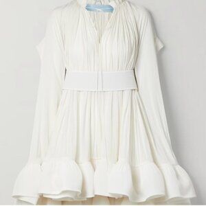 Lanvin Cape-Effect Tie-Detailed Crepe Mini Dress Size FR38 (US 6)